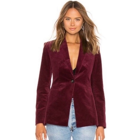 THEORY Power Jacket II Corduroy Deep Mulberry Blazer Sz 4 EUC - Picture 7 of 9